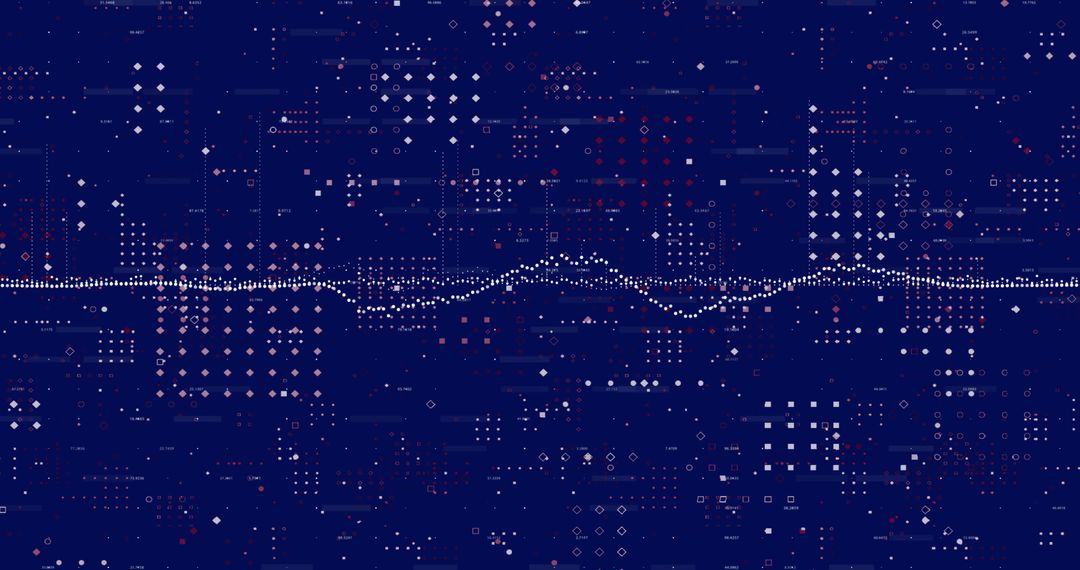Abstract Data Network with Blue Background