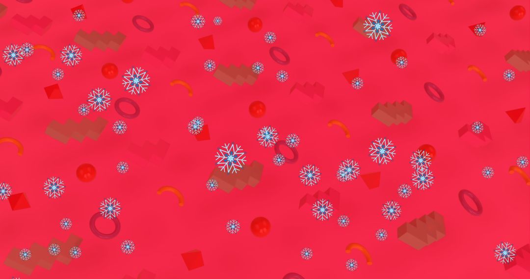 Vibrant Christmas Themed 3D Abstract Design