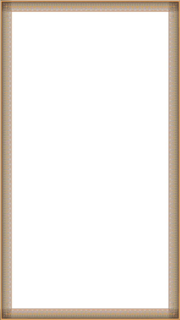 Elegant Gold Frame with Greek Key Motif on Transparent Background