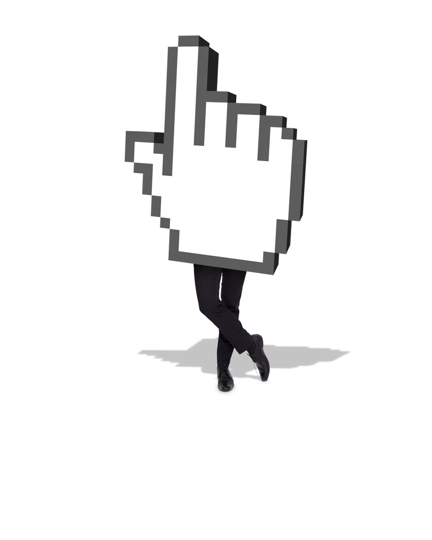 Pixelated Hand Pointer on Transparent Background – Click Icon Symbol - Download Free Stock Images Pikwizard.com