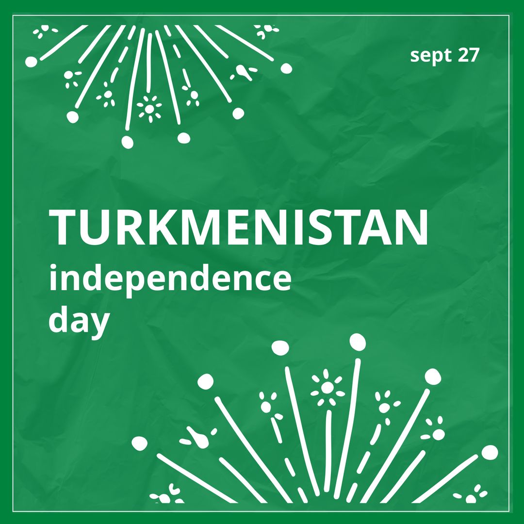 Turkmenistan Independence Day Celebration Design With Firework Patterns - Download Free Stock Templates Pikwizard.com