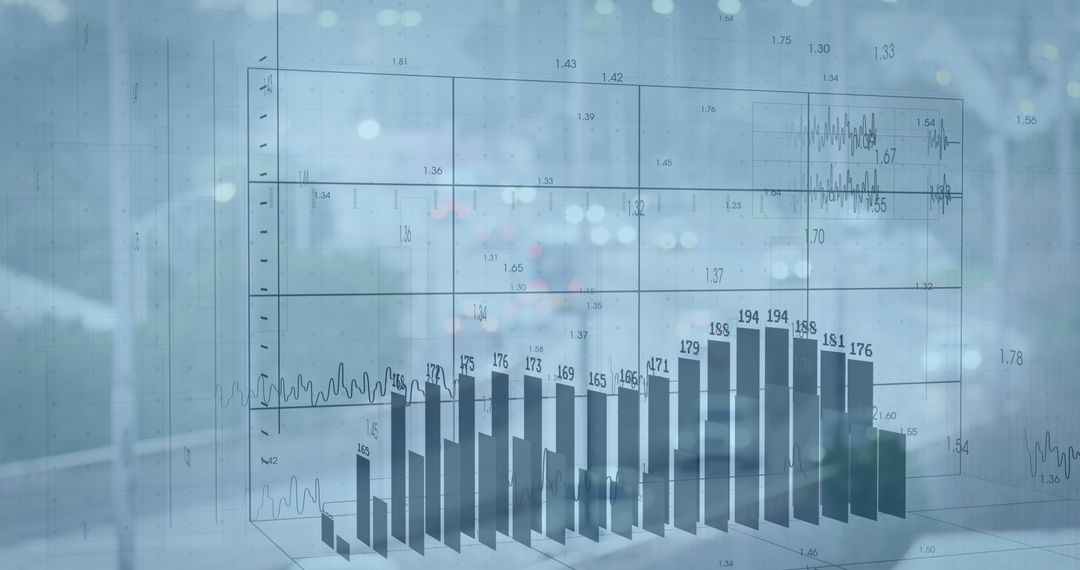 Data Analysis Over Cityscape Illustrating Global Business Trends
