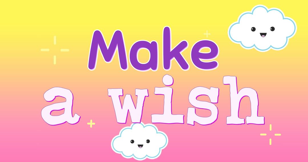 Fun Childlike Banner with Make a Wish Message