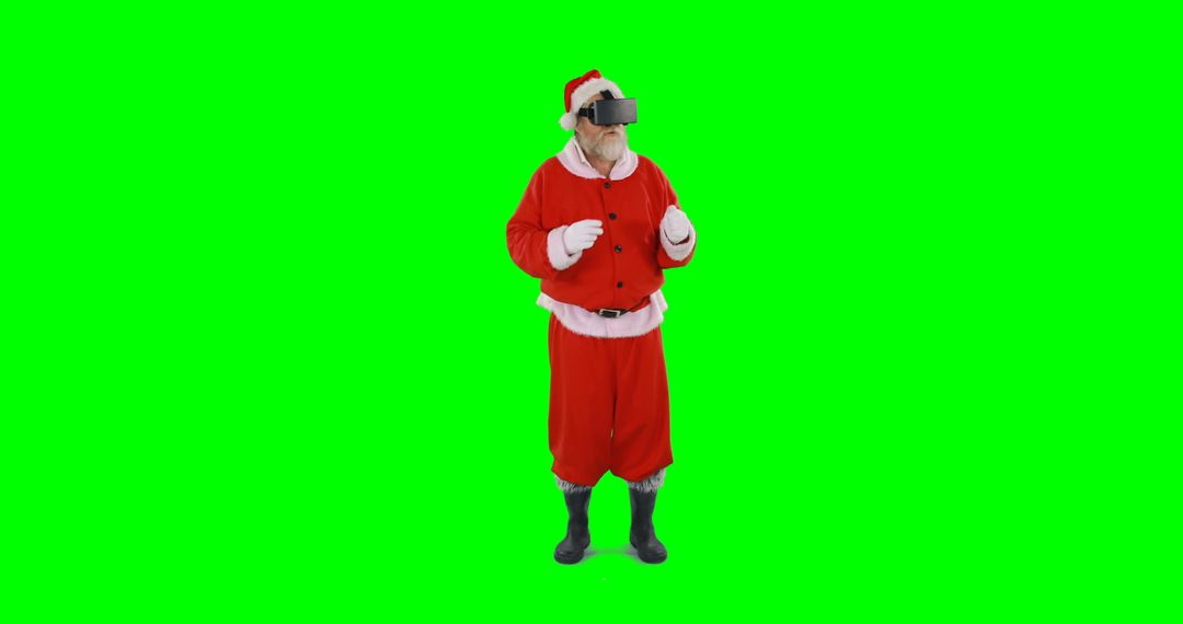 Santa Claus in Virtual Reality Headset on Green Screen Background - Free Images, Stock Photos and Pictures on Pikwizard.com