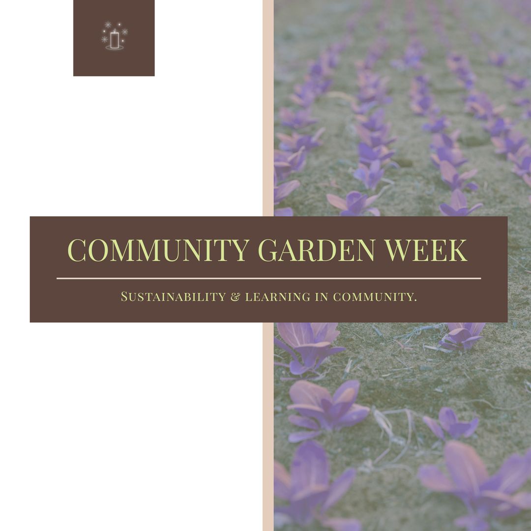 Community Garden Week Event Announcement with Seedlings