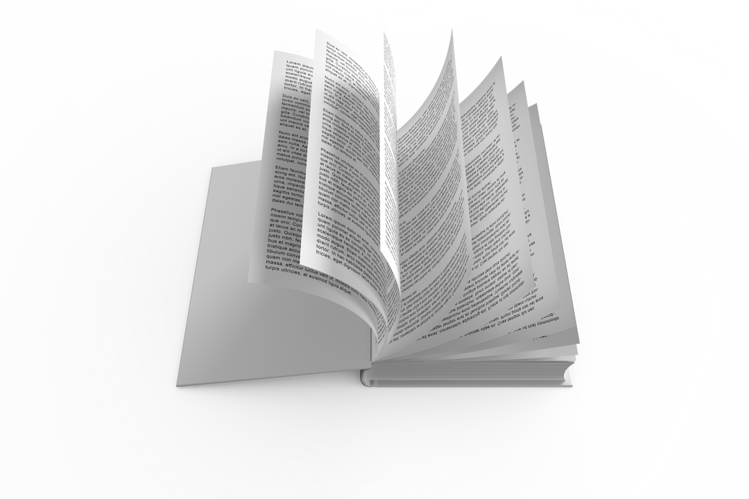 Abstract Open Book with Turning Pages on Transparent Background - Download Free Stock Images Pikwizard.com