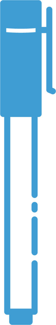 Simple Blue Pen Design on Transparent Background for Versatile Use