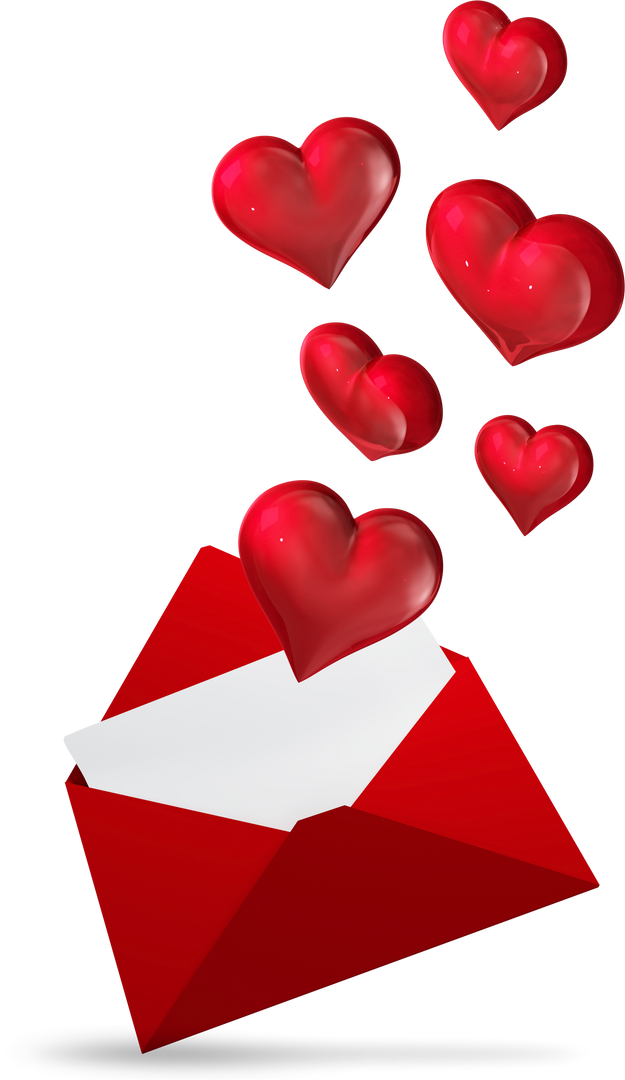 Transparent Red Hearts Floating From Open Red Envelope - Download Free Stock Images Pikwizard.com