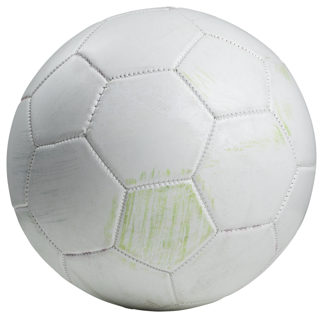 White Soccer Ball with Green Scratches Transparent Background - Download Free Stock Images Pikwizard.com