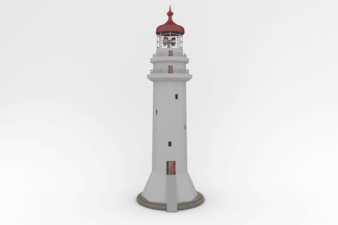 Digital Lighthouse Illustration on Transparent Background for Guidance Design