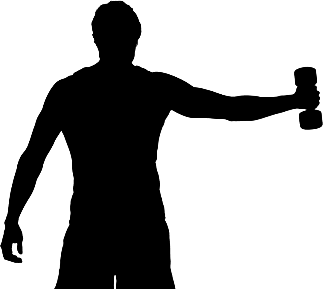 Man Lifting Dumbbell Silhouette Transparent Background Fitness Icon