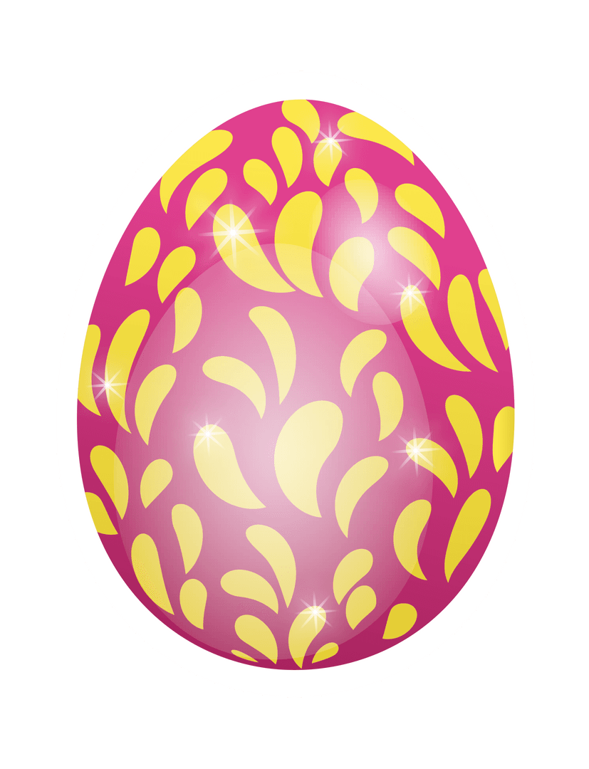 Vibrant Easter Egg with Unique Patterns on Transparent Background