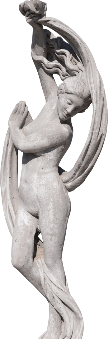 Transparent Ancient Stone Sculpture of Graceful Woman