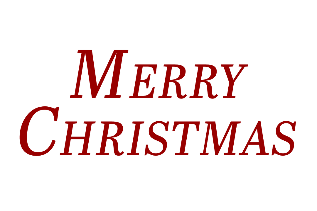 Red Merry Christmas Greeting on Transparent Background