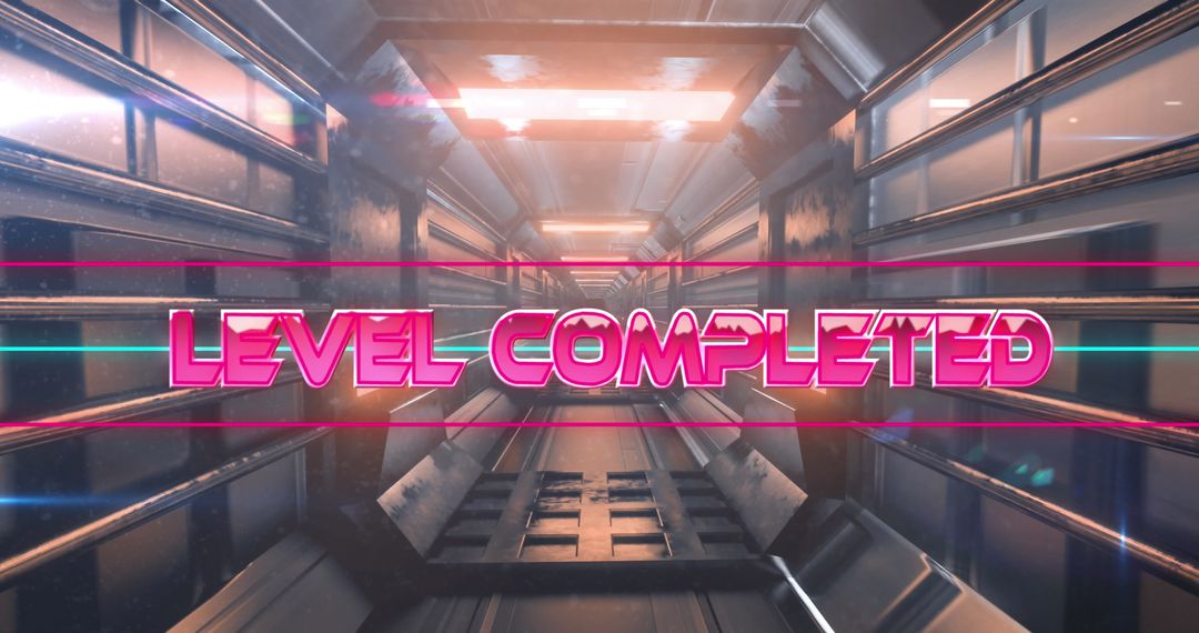 Level Completed Digital Tech Futuristic Interface