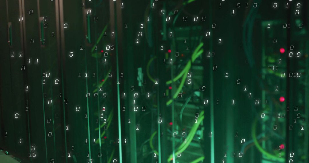 Futuristic Data Processing in a Server Room with Binary Code - Free Images, Stock Photos and Pictures on Pikwizard.com