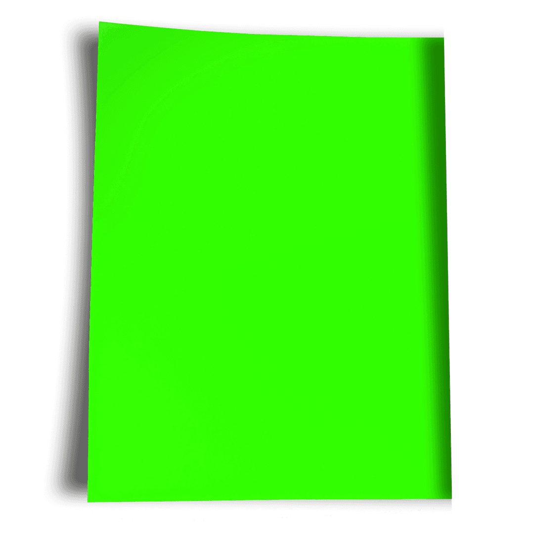 Green Sheet of Paper on Transparent Background with Copy Space