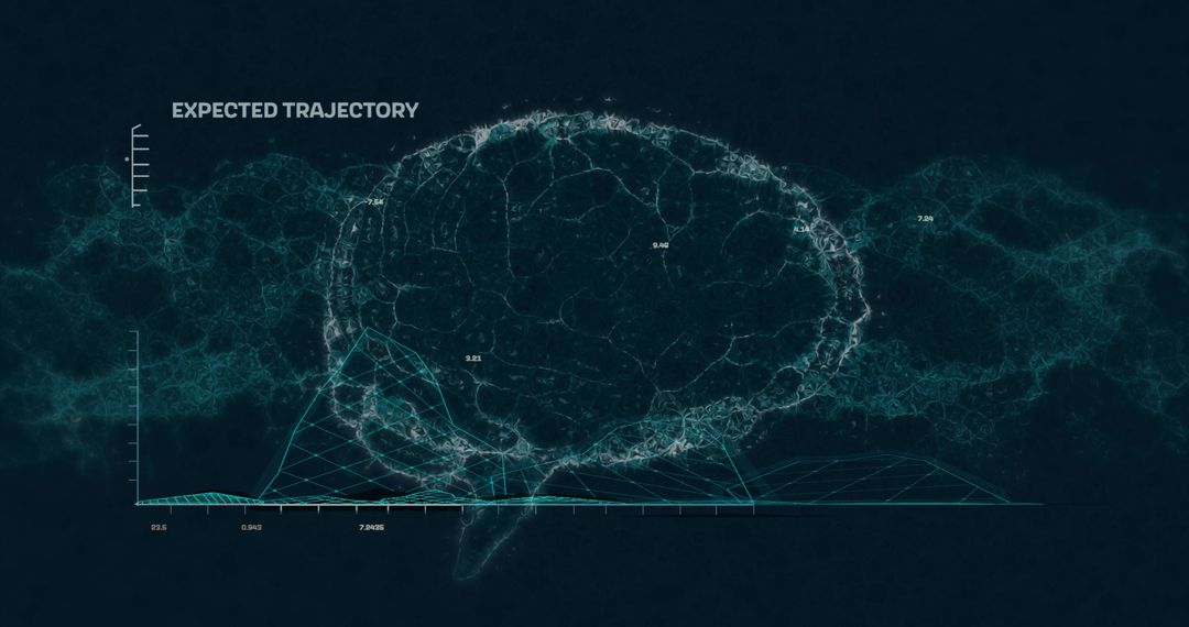 Futuristic Neural Network Brain with 3D Data Visualization