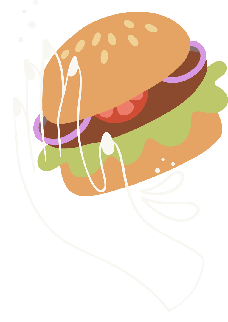 Transparent Floating Cartoon Hamburger Illustration