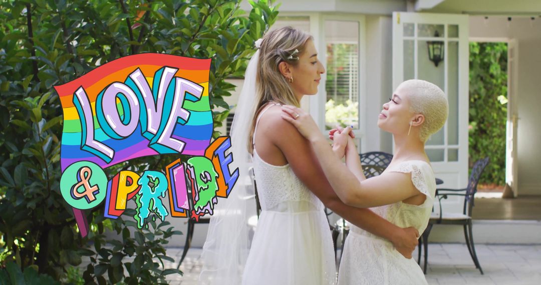 Interracial Lesbian Couple Celebrating Love with Pride