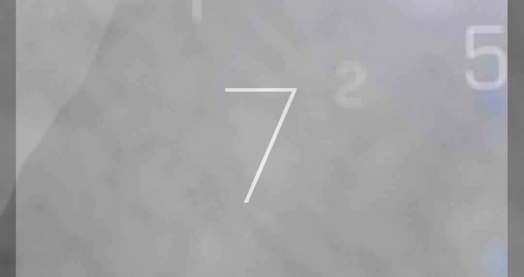 Abstract Countdown Numbers Against Hazy Gray Background