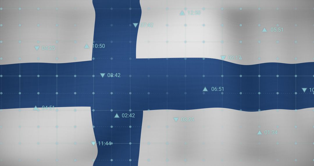 Finland Flag Integrated with Data Analytics Visualization