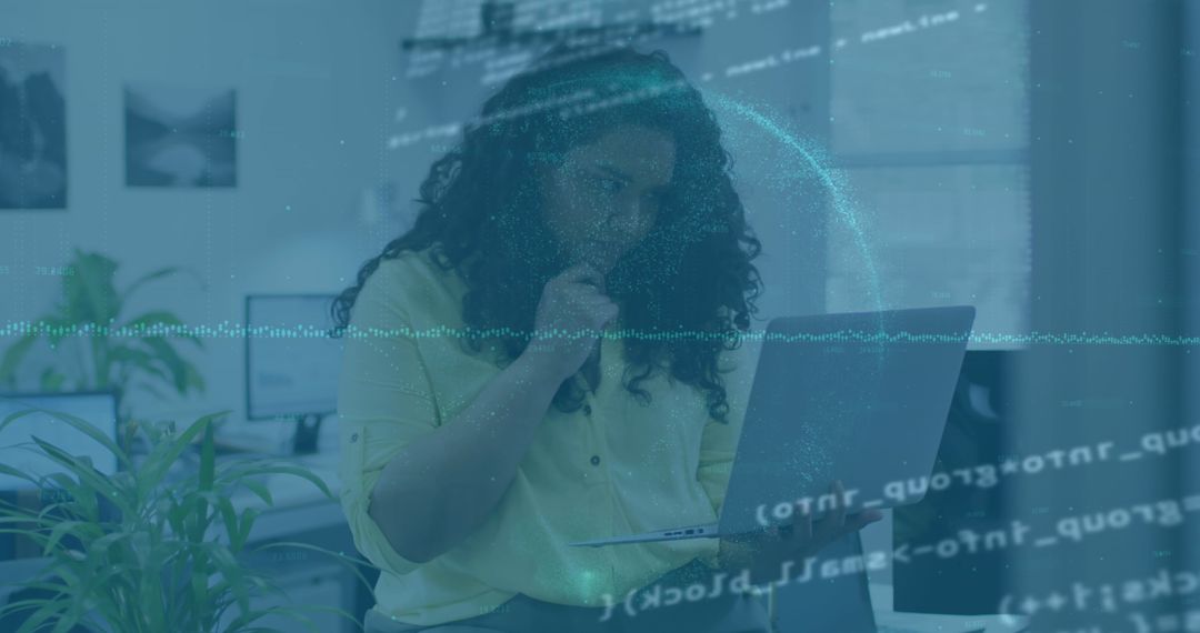 Businesswoman Engaged in Data Analysis in Tech Office