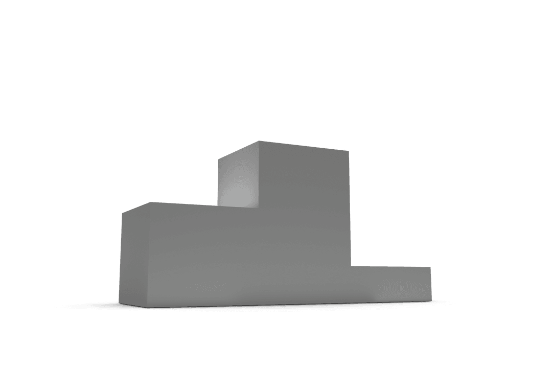 Gray Podium on Transparent Background for Mockup and Design