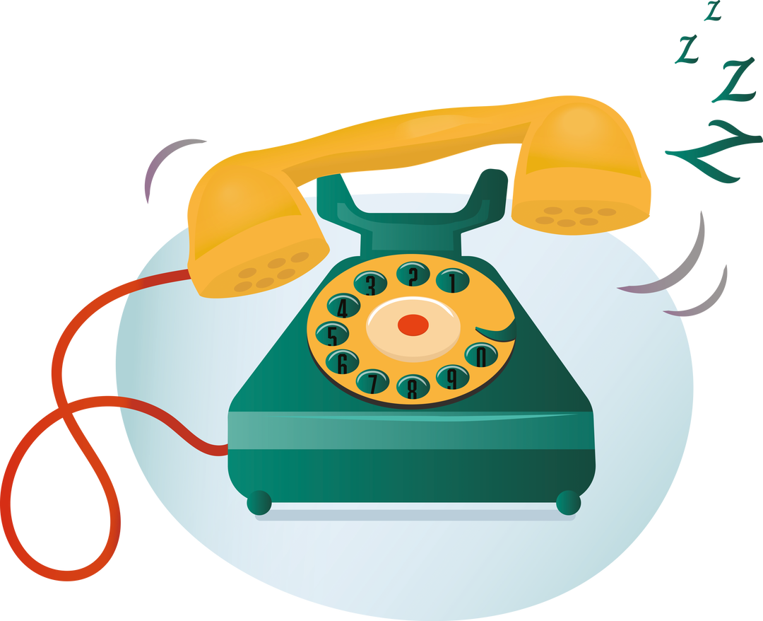 Retro Green Yellow Red Telephone Illustration on Transparent Background - Download Free Stock Images Pikwizard.com