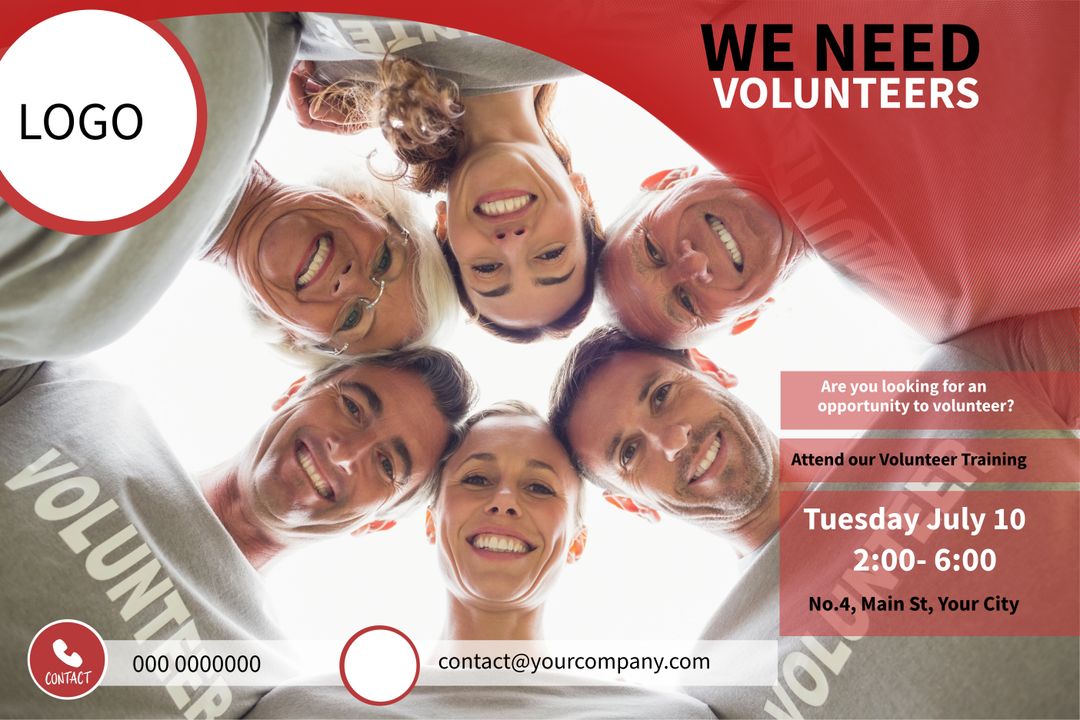 Smiling Volunteer Group Demonstrating Unity and Community Spirit