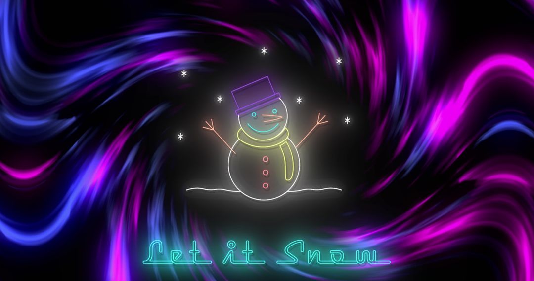Neon Snowman with Let It Snow Text
