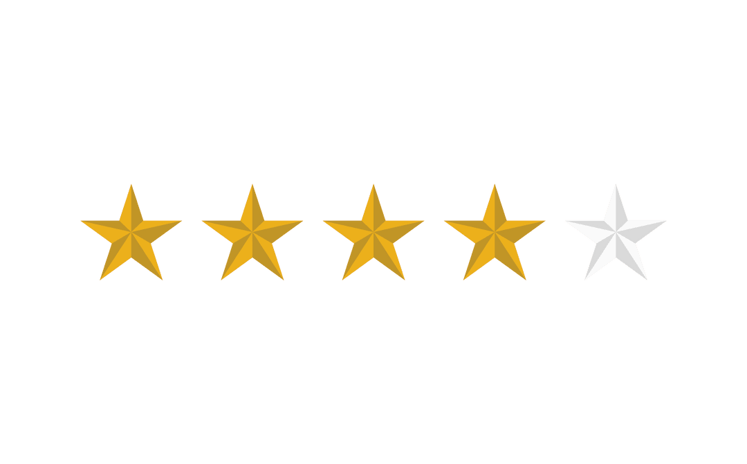 Rating Stars with Transparent Background for Reviews or Feedback