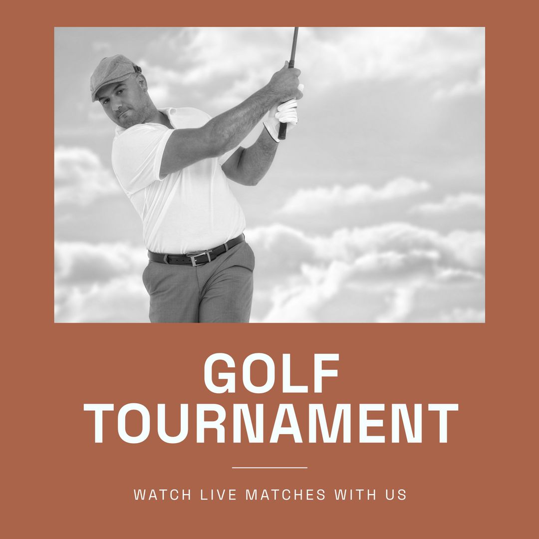 Dynamic Golf Tournament Promo Ad With Player in Action
