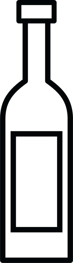 Transparent Black Wine Bottle Vector on Transparent Background