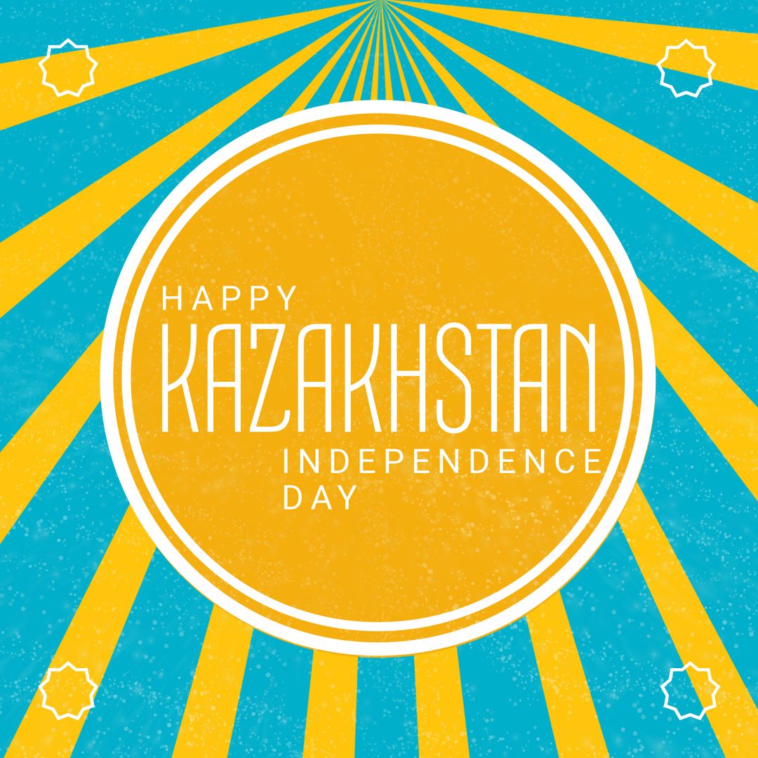 Kazakhstan Independence Day Celebration Text Art with Patriotic Colors