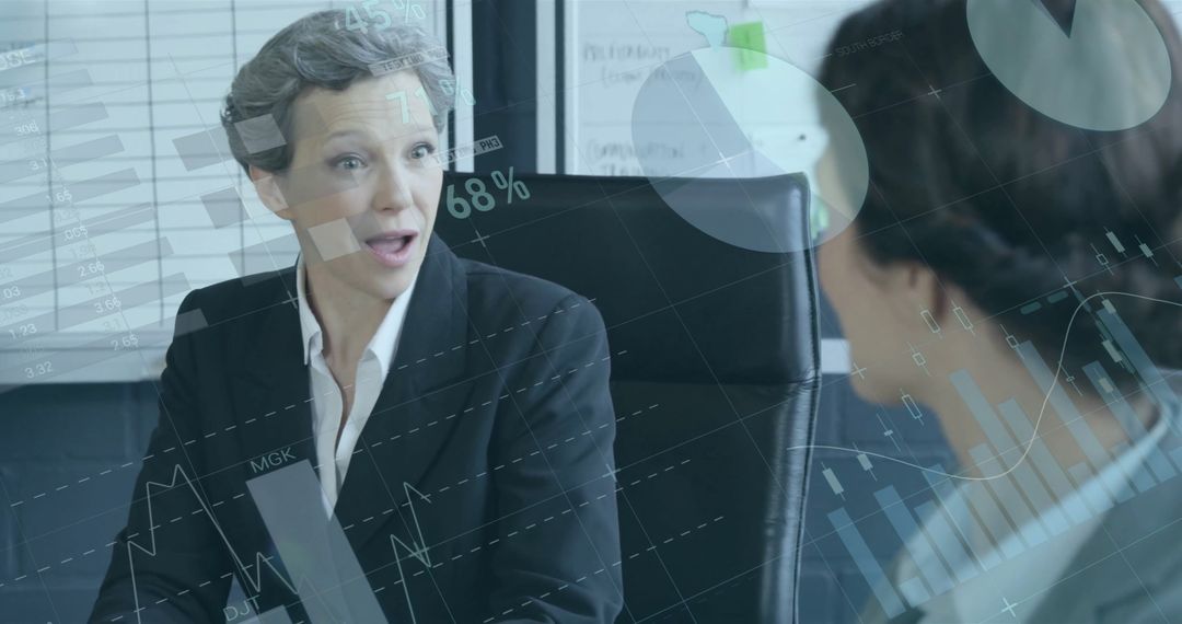 Diverse Business Professionals Analyzing Financial Data Graphs