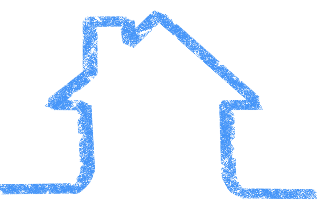 Blue House Shape Illustration on Transparent Background