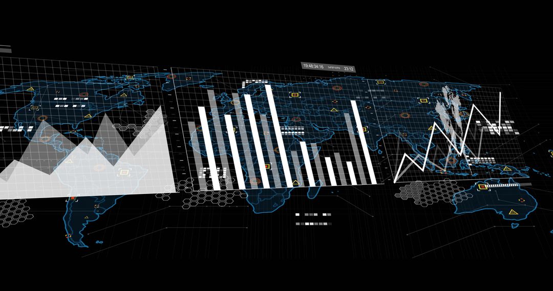 Global Financial Data Visualization on Digital World Map