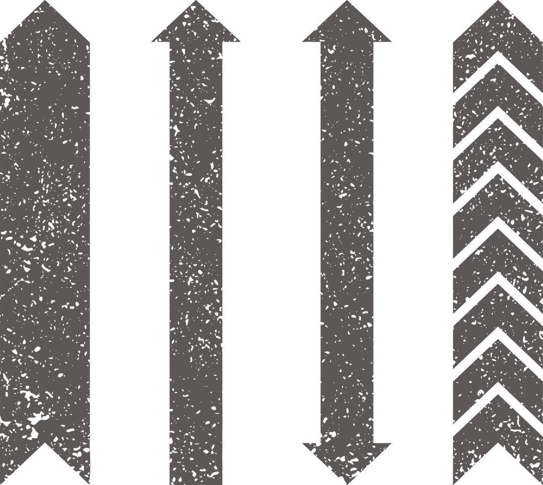 Four Grey Transparent Arrows Pointing Upward on Transparent Background
