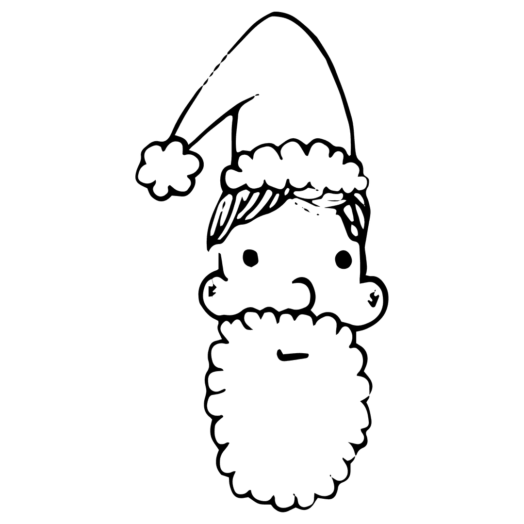 Transparent Outline of Santa Claus for Christmas Design