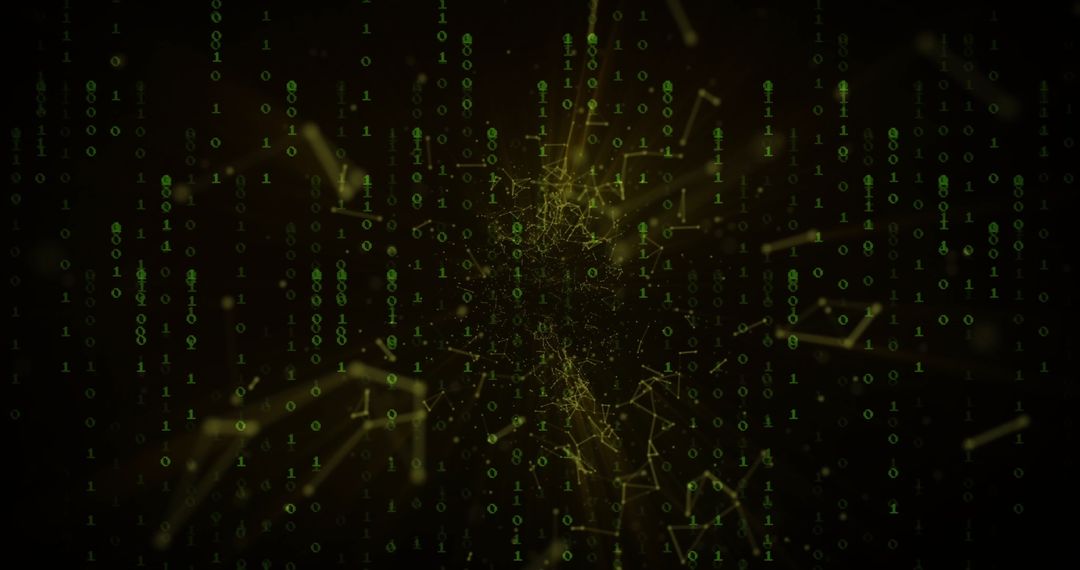 Abstract Digital Binary Code Background with Network Connections - Free Images, Stock Photos and Pictures on Pikwizard.com