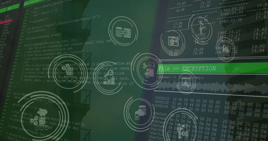 Data Encryption and Code Processing on Digital Interface Screens - Free Images, Stock Photos and Pictures on Pikwizard.com