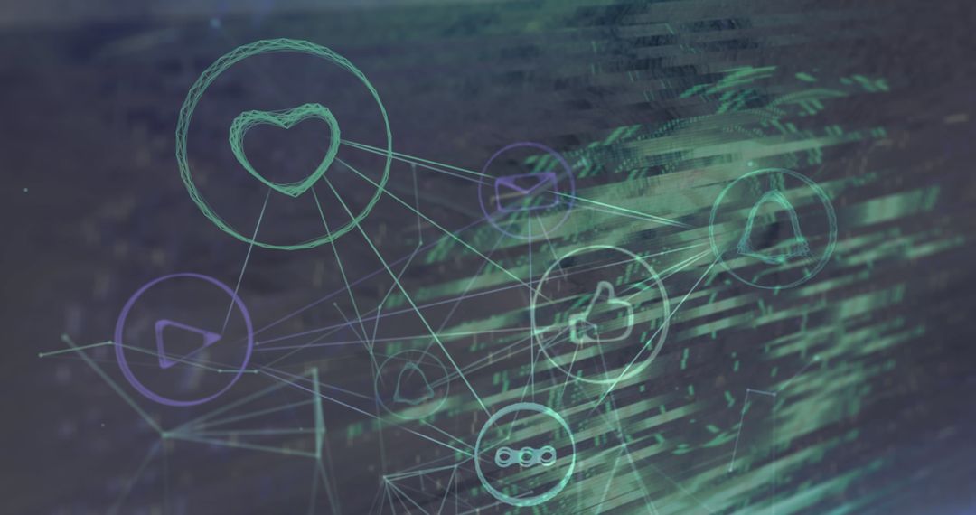 Modern Digital Network Conception in Glitch Interface