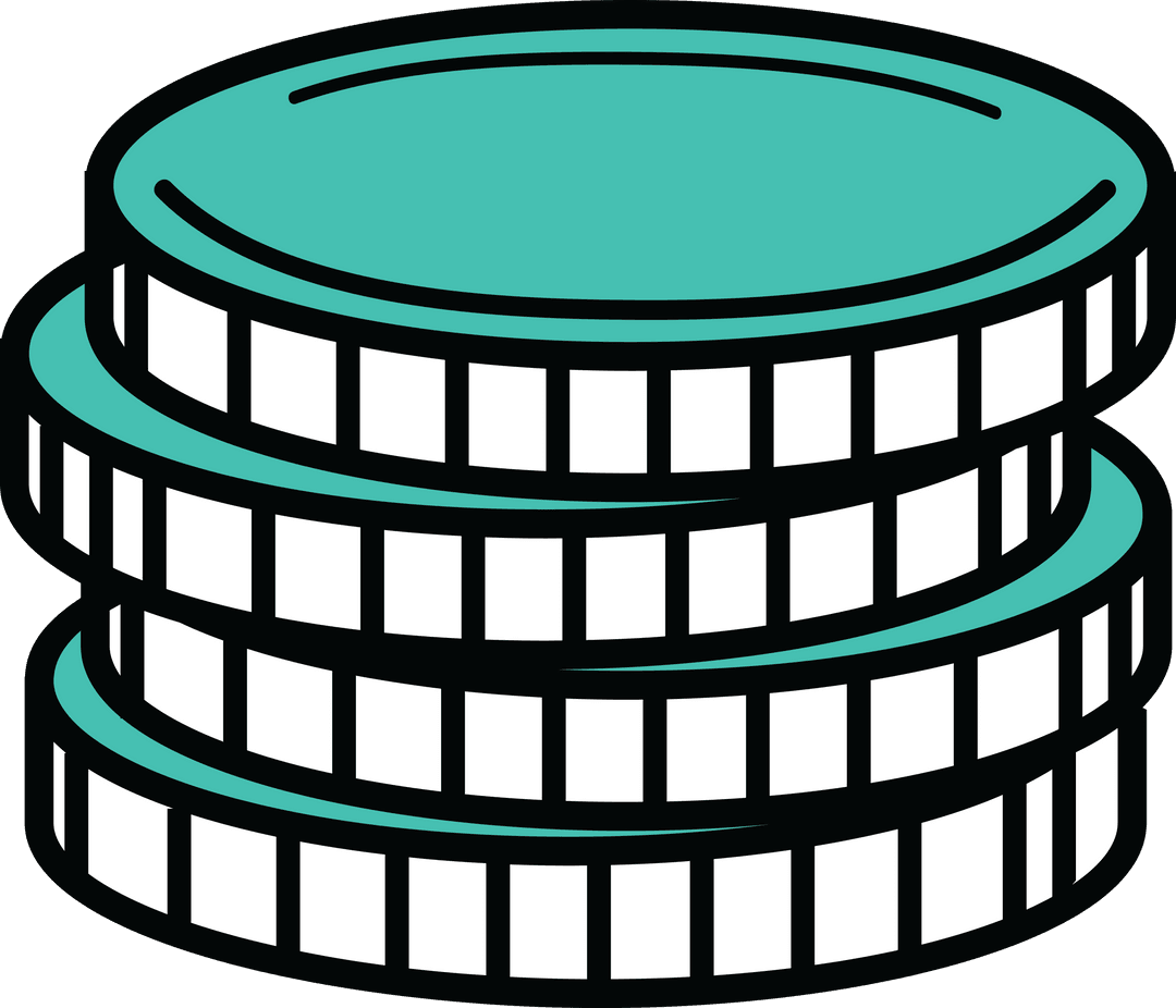 Stack of Digital Coins on Transparent Background Vector Illustration