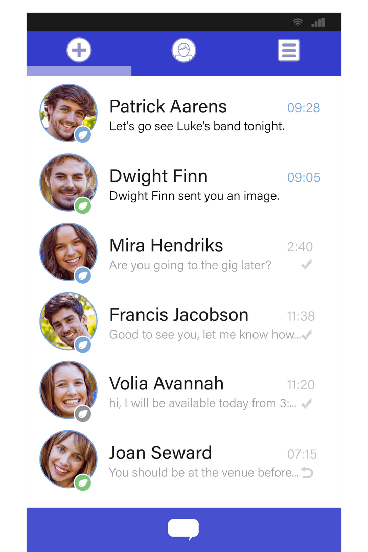 Transparent Digital Chat Screen with Social Texts