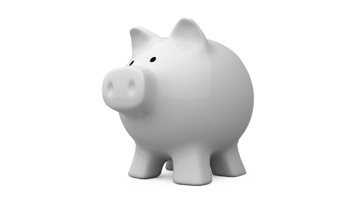 Transparent White Piggy Bank Isolated on Clear Background - Download Free Stock Images Pikwizard.com