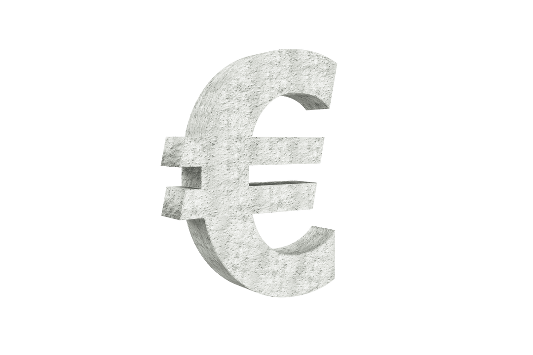 3D Transparent Marble Euro Symbol