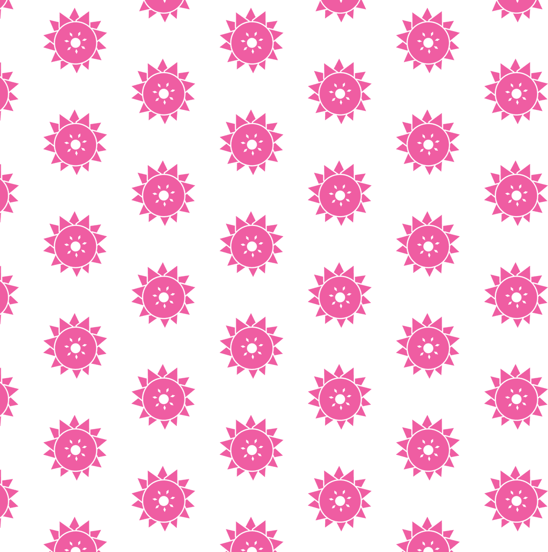 Pink rosette pattern on transparent background, decorative vector design