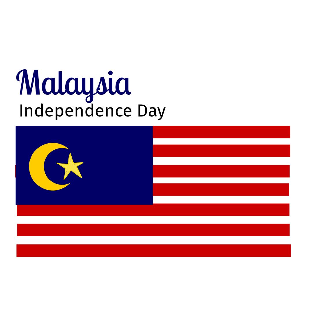 Malaysia Independence Day Greeting with National Flag
