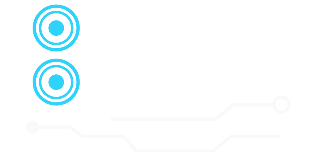 Abstract Tech Nodes with Turquoise Rings on Transparent Background
